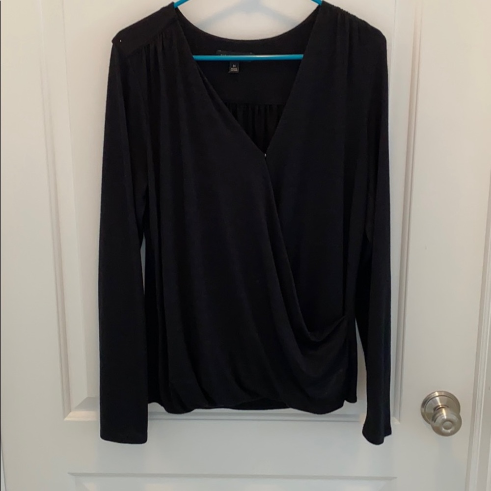 Banana Republic black faux-wrap sweater